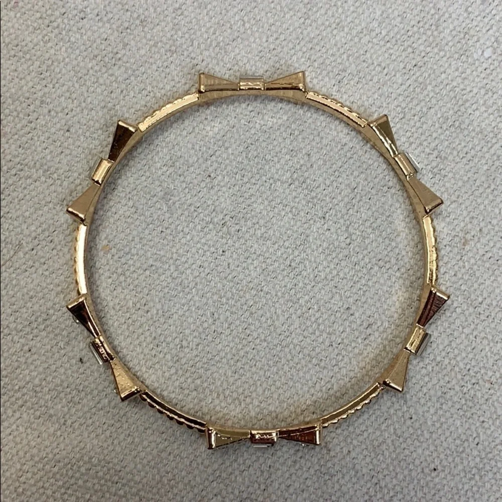Gold tone Rhinestone Bow Bangle Bracelet